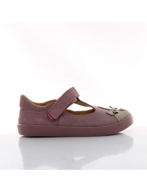 Mrugala Tola with Pony - Pink Children's Ballerinas in Natural Leather