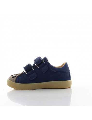 Mrugala Poppies with Alpaca - Blue Children's Sneakers from Natural Leather
