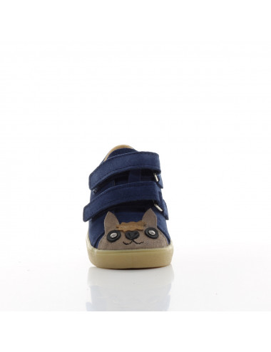 Mrugala Poppies with Alpaca - Blue Children's Sneakers from Natural Leather