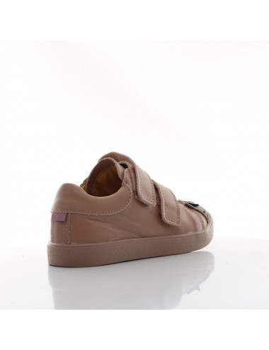 Mrugala Poppies with Cat - Pink Children's Natural Leather Sneakers