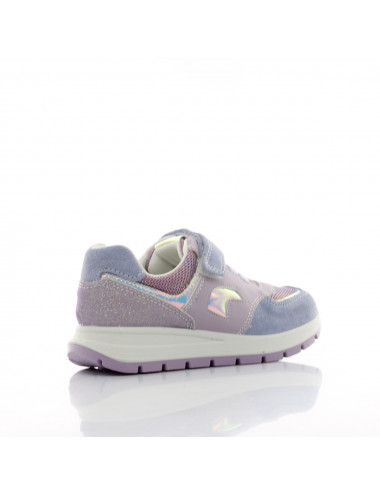 "Primigi Children's Sneakers Lila - Natural Leather and Mesh".