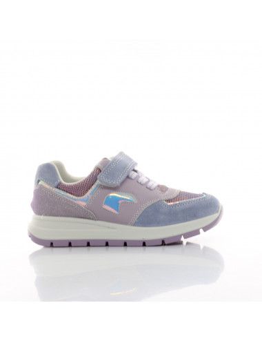 "Primigi Children's Sneakers Lila - Natural Leather and Mesh".