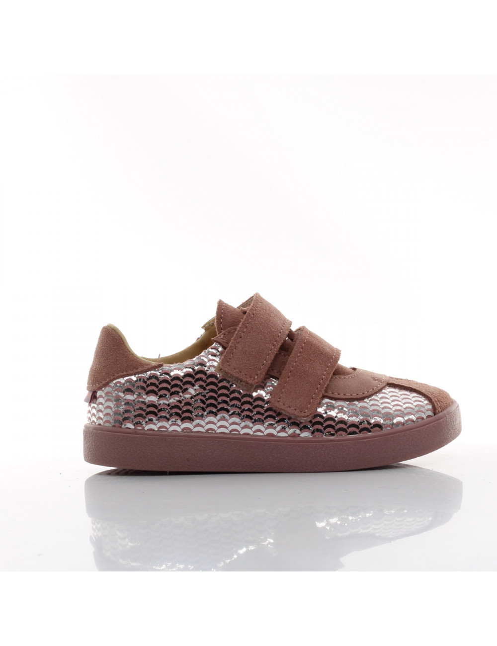 Mrugala PIKO Rosa Glitter - Glitter Pink Children's Sneakers