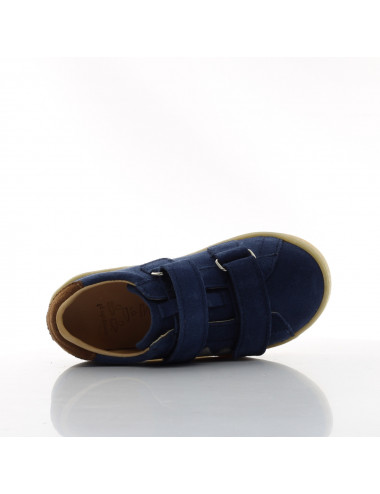 Mrugala BAIA Indigo - Children's Jeans Natural Leather Sneakers.