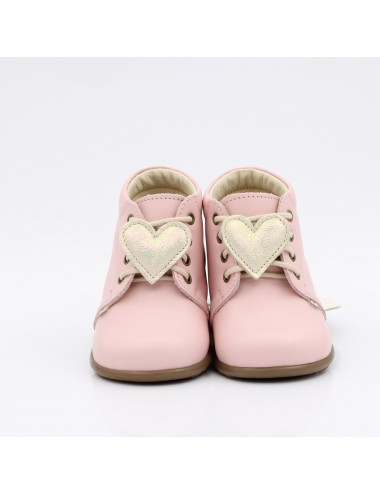 Emel Roczki Denver - Różowe Buty dla Dzieci z Serduszkiem, Skórzane