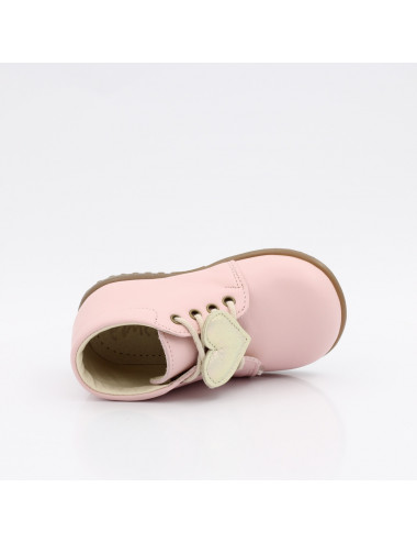 Emel Roczki Denver - Różowe Buty dla Dzieci z Serduszkiem, Skórzane