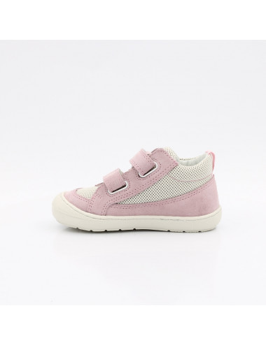 Dziecięce Sneakersy z Naturalnej Skóry - Różowo-Białe