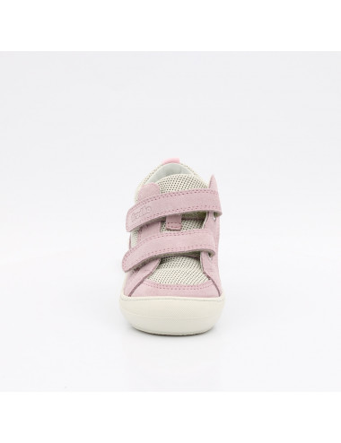 Dziecięce Sneakersy z Naturalnej Skóry - Różowo-Białe