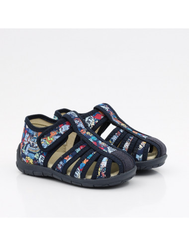 Froddo Children's Slippers - Navy Blue with Leather Insole